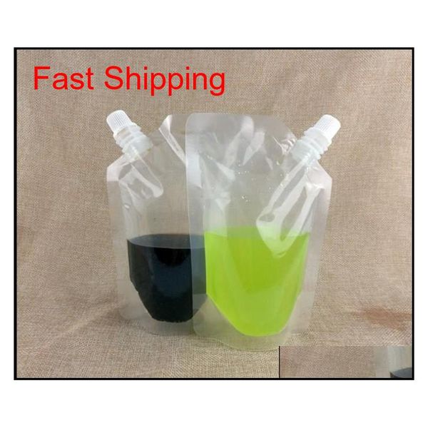 

500pcs doypack 250ml 350ml 420ml 500ml plastic stand up spout liquid bag pack beverage,squeez qyladm garden2010