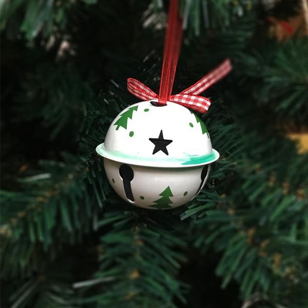 

рождество jingle bell 6 шт. зеленый белый металлический рождественский орнамент для дома 6560 мм большой колокол для елки украшения jllgjd