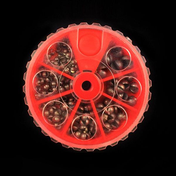 

5/7 compartments fishing tackle beans fishing sinker set split lead removable round split ssinker kit set open pure lead wmtdxp xhlove