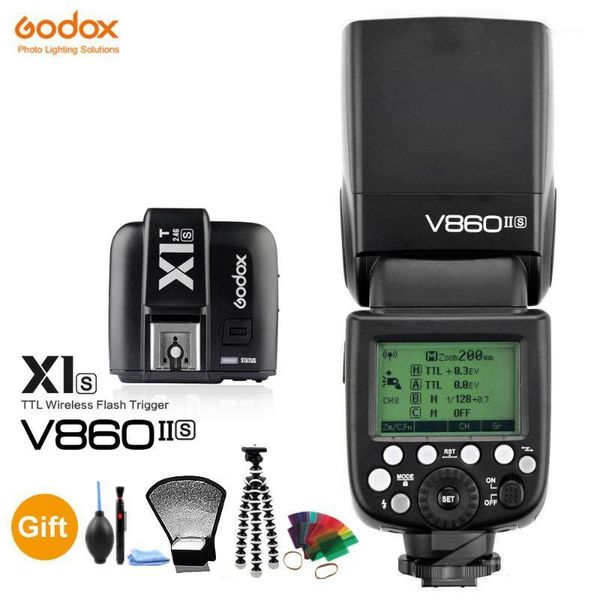 

godox v860ii-s e-ttl hss 1/8000 li-ion battery speedlite flash+ x1t-s transmitter for dslr a7r a7rii a58 a99 a6000 camera1