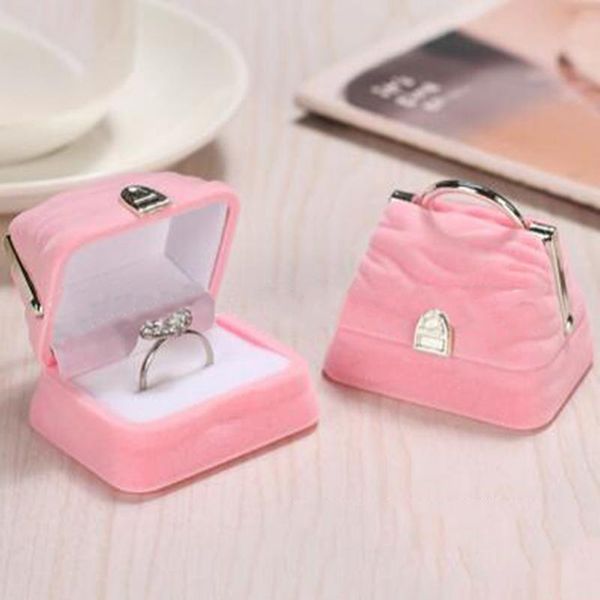 

creative style bag jewelry box gift box ring earring necklace jewelry case velvet handbag display