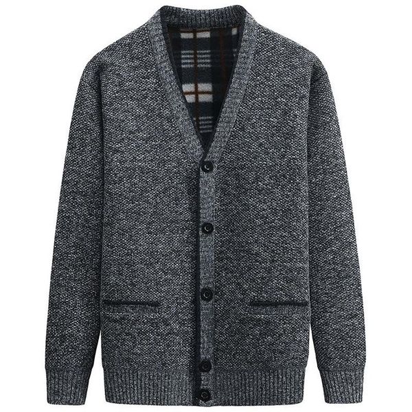 

men's sweaters autumn winter warm knitted sweater jackets v-neck cardigan coats male clothing casual knitwear with buckle kg-678, White;black
