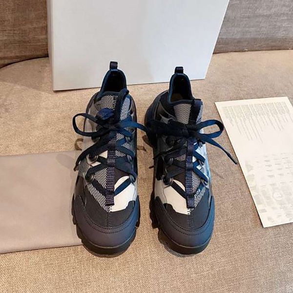 

new camouflage color white dad shoes women casual dad shoes with box, Black