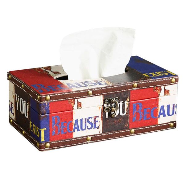 

tissue boxes & napkins office napkin dispenser kitchen box holder waterproof home pu leather deskliving room for car retro multifunction