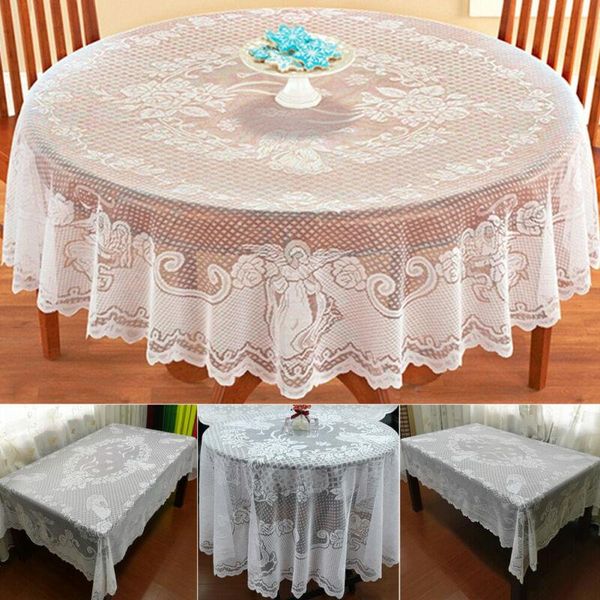 

white square round christmas table cloth cover lace tablecloth l home banquet party decor sale