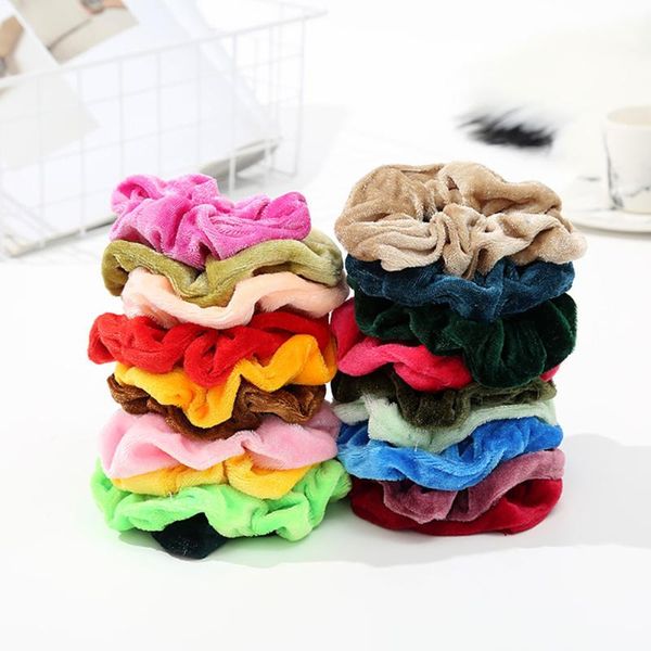 

hair accessories elastic bands korea velvet scrunchie solid color women girls headwear ponytail holder 40 pcs #t1g