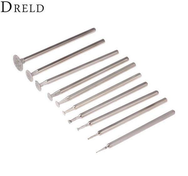 

tools dreld 10pcs dremel accesories 2.35mm shank diamond mounted point grinding head stone jade carving polish jllubf loveshop01