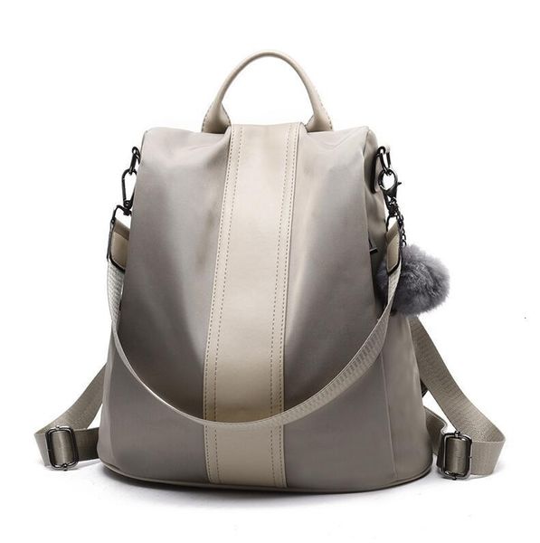 

hbp non-brand simple sewing stitching wool ball hanging decoration solid color fashion portable backpack hidden opening large capacity spor