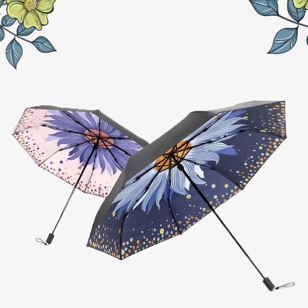

sunshade uv protection rain dual-use folding umbrella ladies umbrella