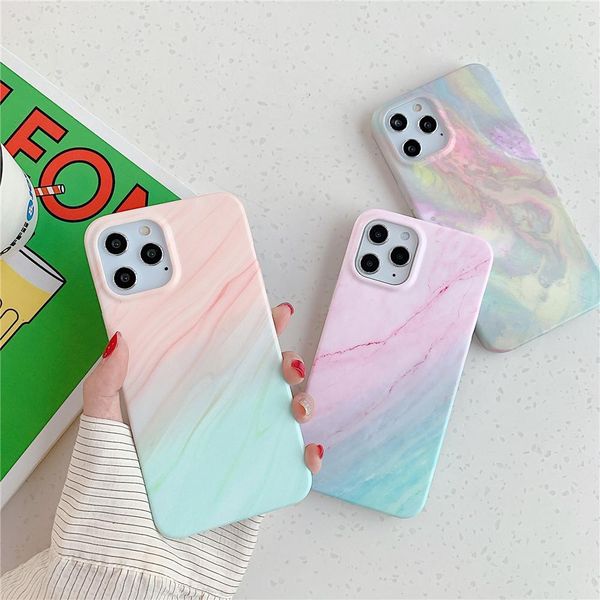 

colorful marble phone cases for iphone 12 mini 11 pro max se 2020 xs max xr x 7 8 plus soft silicone wmthcp qpseller