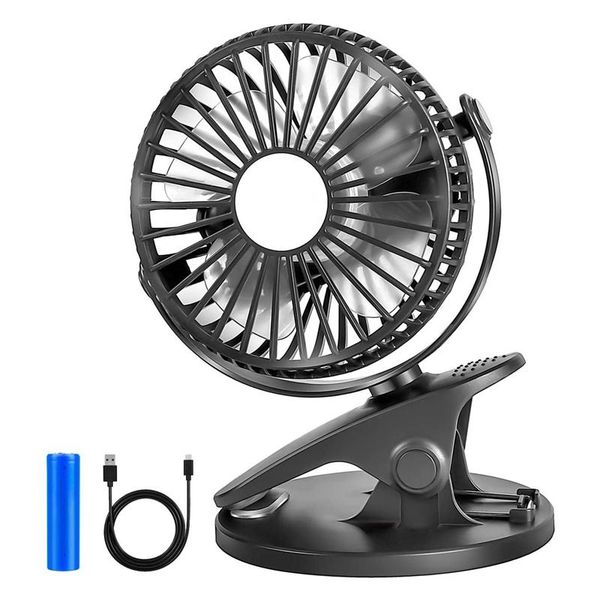 

new portable handheld small fan clip usb fan charging deskmini portable deskoutdoor (black