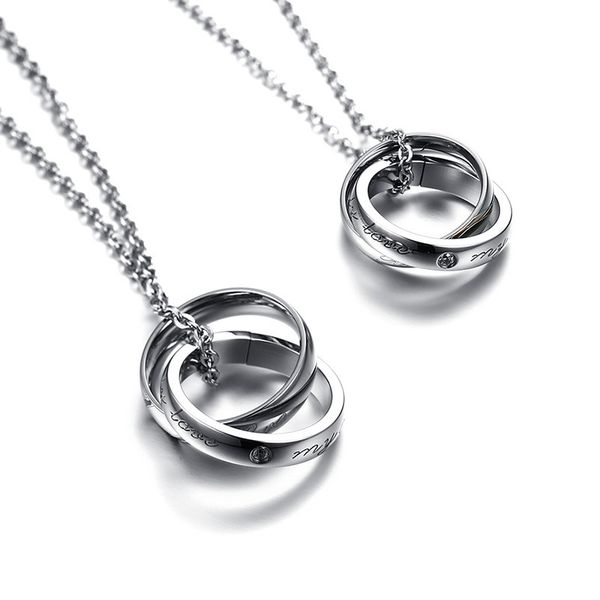 

qwc ln83 stainless steel necklace sell 20mm double round gift women jewelry q1209, Bronze;silver