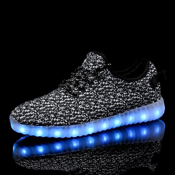

men women children usb charger led light shoes casual sports for kids & fashion boys & girls sneakers lace up shoe y200103, Black;red