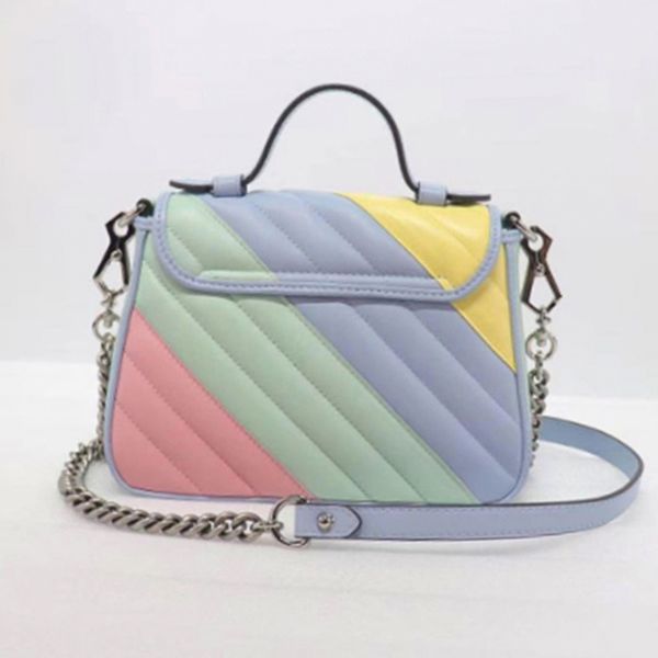 

woman luxurys designer bag shoulder zig zag macaroon color pu versatile chains interior compartment luxurys designers bags shoulder bag