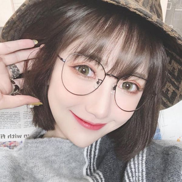 

sunglasses fqfpdz retro big face myopia glasses female, White;black