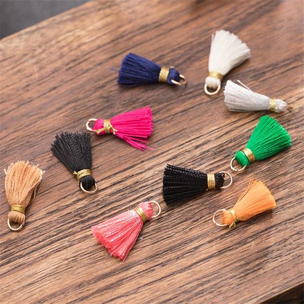 

30pcs 2.5cm metal ring gold thread mini tassels fringe pendant diy material jewelry earring curtain decor smooth tassels trim h wmtuvs