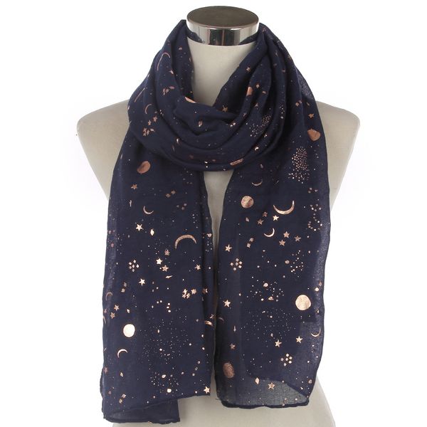 

2021 new design women black grey navy metallic gold foil glitter floral tree branches infinity scarf, Blue;gray