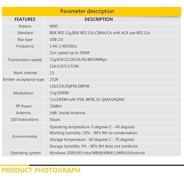

2.4g wifi usb lan adapter antenna wireless receiver net-work card for windows n58e1