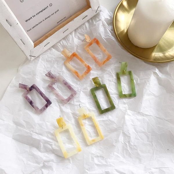 

dangle & chandelier fashion earrings simple hollow irregular acrylic women geometry contrast marble, Silver