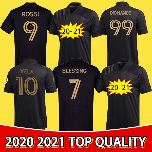 

los angeles fc jersey 20 21 lafc soccer jersey home vela blessing ramirez diomande rossi footbal shirts, Black;yellow