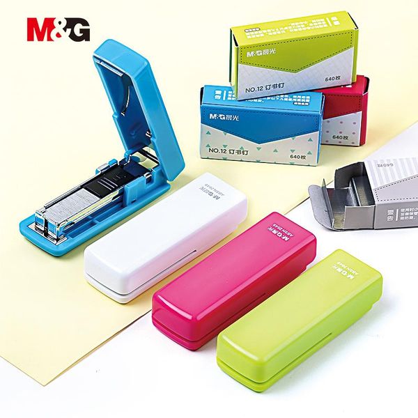 

m g милая каваи candy color mini stapler 24 6 10 штаблеров бесплатные скобы бумага, связывающая бумага стартная машина стандартная офисная ш
