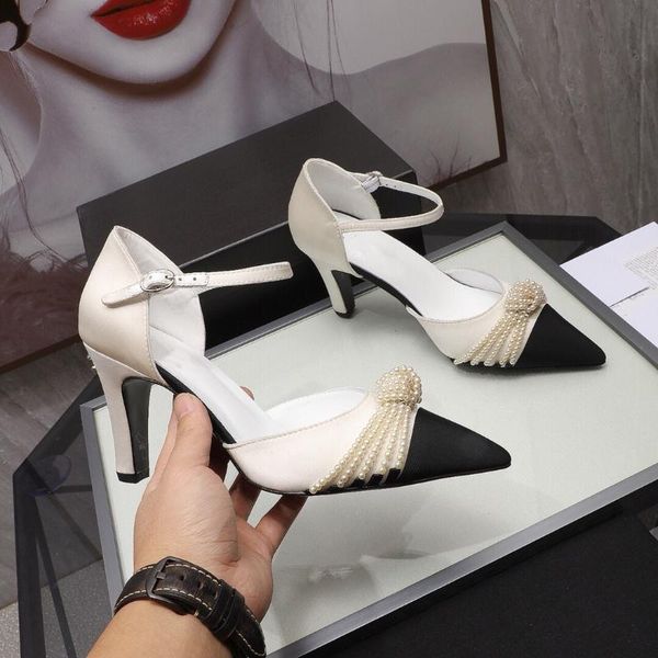 

summer shoes woman zapatos de mujer genuine leather ankle-strap sandals patchwork shallow sandals string bead, Black