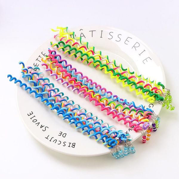 

6pcs rainbow color hair braiding tools for girls spiral hair bands for styling hair hairstyle elastic headbands acc wmtybf