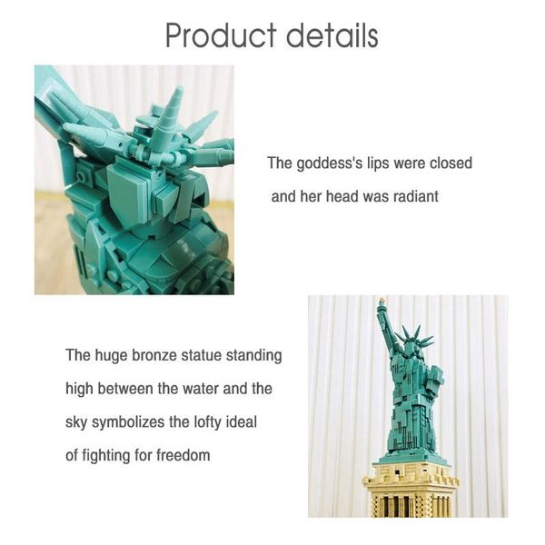 

wange 1577pcs worlds famous architecture building blocks statue of liberty model sets children assemble bricks diy toys gift sqcqhw