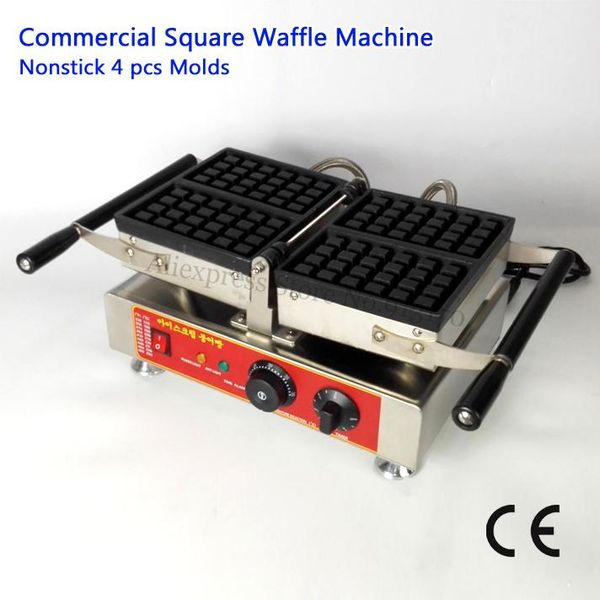 

electric rectangle waffle machine commercial belgian waffle maker 2 molds nonstick cooking brand new