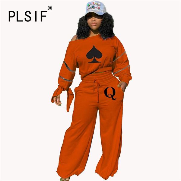 

simple pure color o neck cool print crop and pants 2 pieces set high street chic lady fashion tracksuits, Gray