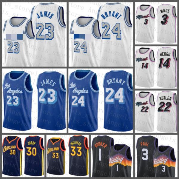 

2020 2021 new basketball jersey lebron 23 james miami heat dwyane 3 wade jimmy 22 butler tyler 14 herro stephen 30 curry 33 wiseman, Black;red