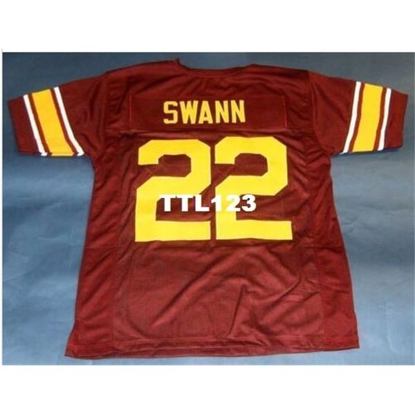 

3740 custom #22 lynn swann custom usc trojans jersey southern cal college jersey size s-4xl or custom any name or number jersey, Black