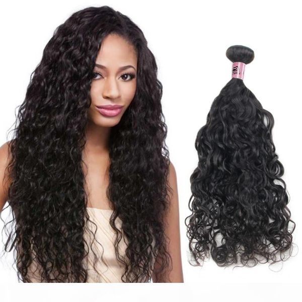 

nami hair brazilian virgin hair natural wave 4 bundles 100% human hair extensions natural color, Black