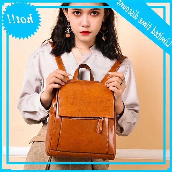 

women 2020 new leather fashion large capacity backpack women's bag