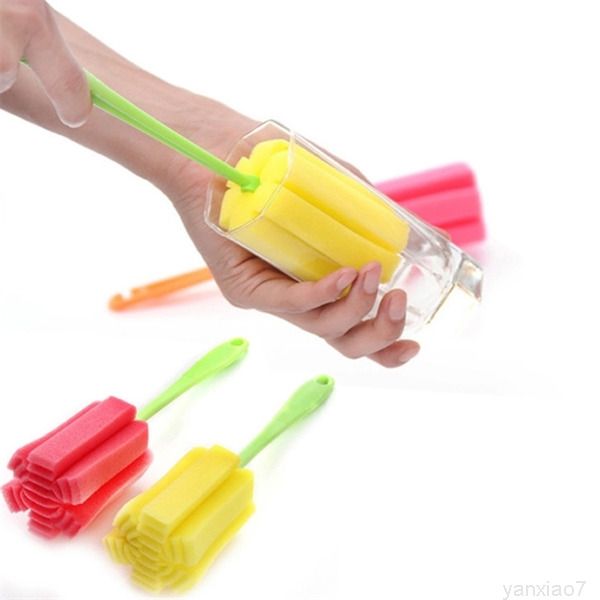 

long handle sponge cleaning brushes water bottle coffee cleaner kitchen tableware cup cleanning brush tools