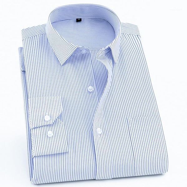 

business formal dress shirts for men striped long sleeve slim fit with front pocket casual mens shirt easycare office work shirt1, White;black