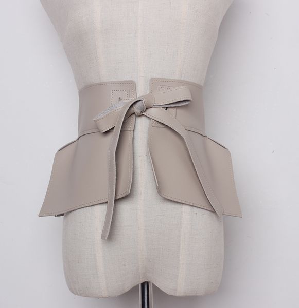 

new spring summer faux leather ruffles peplum belt waistband fashion waist skirt women accessories tide all-match 201120, Black;brown