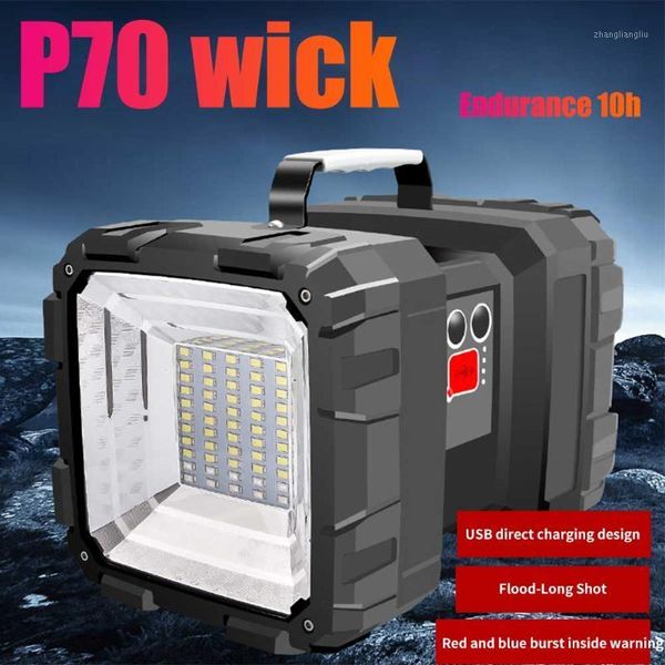 

spotlight usb rechargeable super bright torch power bank powerful led1