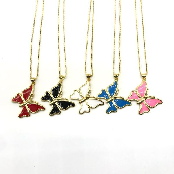 

5 шт. / лот эмаль бабочка детей женские ювелирные изделия подвески ожерелья вечеринка, Silver