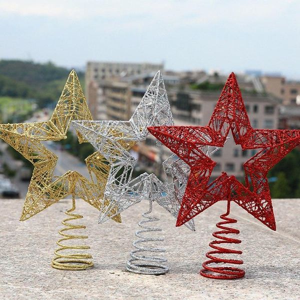 

christmas decorations crafts tree star iron decoration props hollow five-pointed