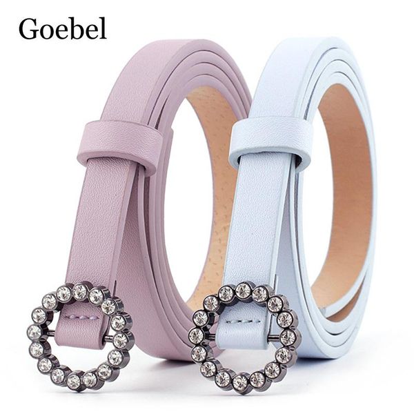 

belts goebel thin belt fashion woman elegant diamond pu leather decorative dress ladies, Black;brown