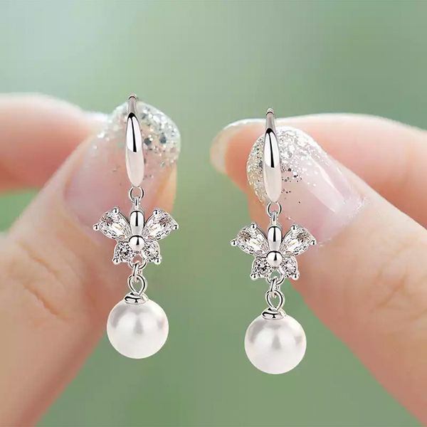 

sweet colorful acrylic butterfly earrings for women lady silver color rhinestone small hoop earrings pendientes jewelry, Golden