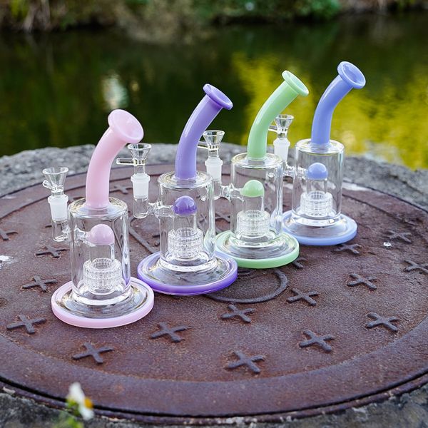 New Dome Perc Wheel Filter Inside Heady Glass Bong Olio denso Dab Rigs Birdcage Splash Guard Pink Green Purple Glass Water Pipes