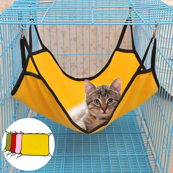 

cat beds & furniture durable kitten hammock comfortable soft hanging fleece pet cage bed cattery mat