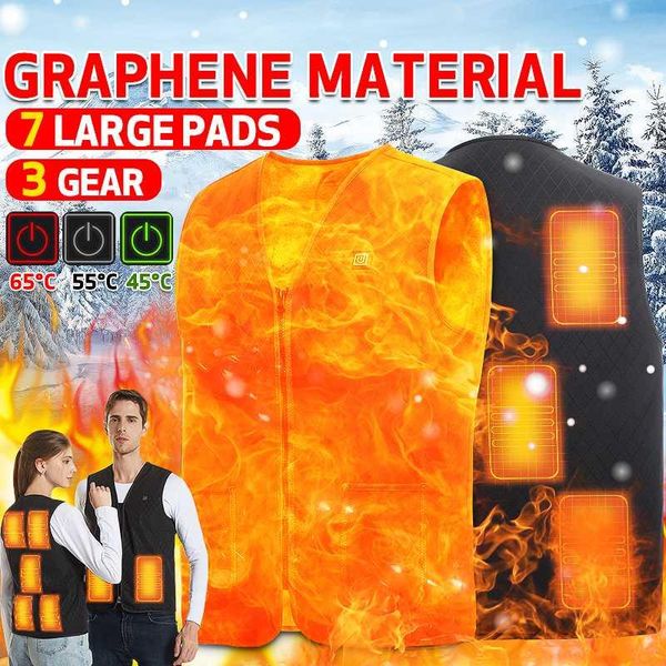 

outdoor t-shirts men and women electric heated vests washable usb thermal clothing warm winter camping hiking fishing heating jacket, Gray;blue