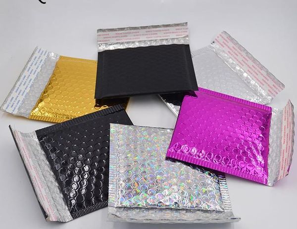 

100pcs 15*13cm small gold aluminized foil metallic bubble mailer shipping bubble padded envelopes gold gift packaging bag wmtgidf