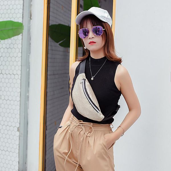 

messenger bag chest bag waist fashion women bling sequins shoulder messenger chest waist zipper a30