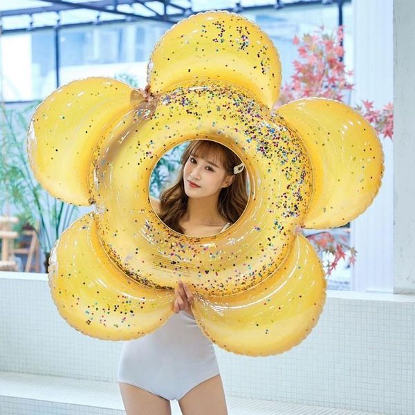 

paillette надувной круг цветок плавание кольцо для взрослых бассейн поплавок женщина плавать кольцо бассейн игрушка летний пляж плавательная