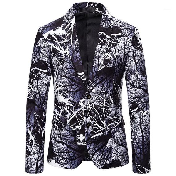 

men's clothing 2020 fashion trend autumn and winter 3d digital printing oversized single breasted blazers men1, White;black