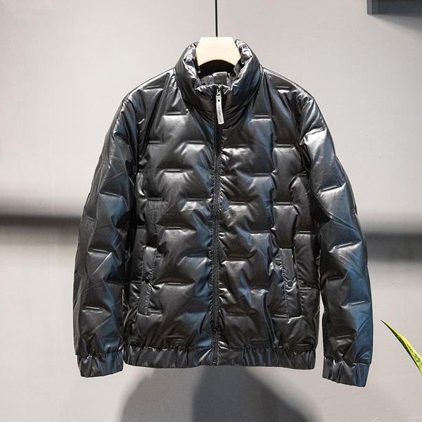 

мужская зимняя пуховик на моду 2020 теплый модный черный легкий пуховик стильный повседневная пальто мужской капюшон одежды для мужчин, Black